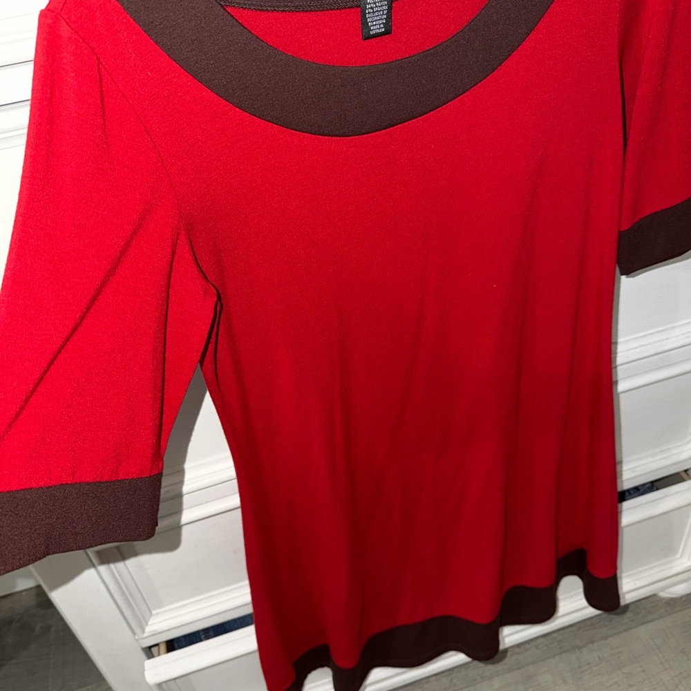 Duck Head Red and Brown Short Sleeve dress